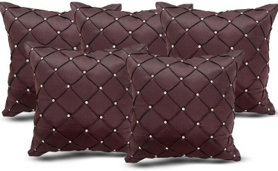 SUGHATI Polyester Cushions Cover(Pack of 5, 40.64 cm*40.64 cm, Brown)