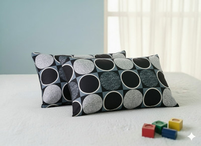 Laxmi Enterprises Silk Cushions & Pillows Cover(Pack of 2, 38 cm*64 cm, Black)