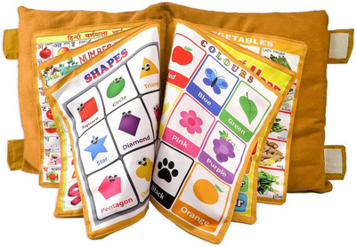 CARTSPACE Microfibre Alphanumeric, Animals, Birds, Fruits Sleeping Pillow Pack of 1(Multicolor)