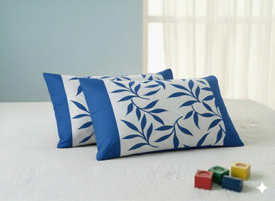 Laxmi Enterprises Silk Cushions & Pillows Cover(Pack of 2, 38 cm*64 cm, Blue)