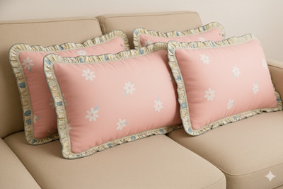 Crafteal Cotton Pillows Cover(68 cm*44 cm, Pack of 4, Pink)