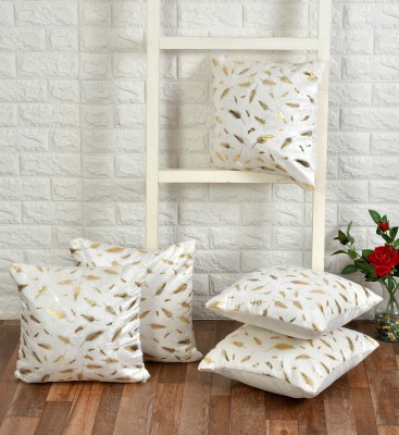 R2H2 Cotton Cushions Cover(Pack of 5, 40 cm*40 cm, Cream)