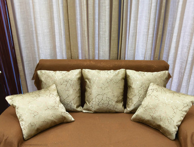 SDYUG Satin Cushions Cover(40 cm*40 cm, Pack of 5, Beige)