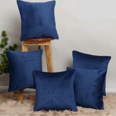 DNK TREND Self Design Cushions Cover(Pack of 5, 40 cm*40 cm, Blue)
