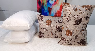 Real Desi Floral Cushions & Pillows Cover(Pack of 2, 30 cm*45 cm, Brown)
