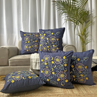 EXPORT HOUSE Embroidered Cushions Cover(Pack of 5, 60 cm*60 cm, Multicolor)