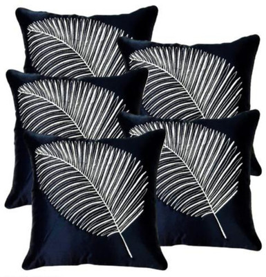 Decorline Satin Cushions & Pillows Cover(Pack of 5, 40 cm*40 cm, Black)