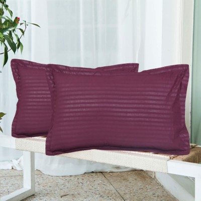 Gangauri Creations Striped Pillows Cover(Pack of 2, 50.8 cm*48.26 cm, Purple)