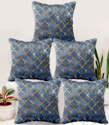 Bluegrass Printed Cushions Cover(Pack of 5, 60 cm*60 cm, Blue)