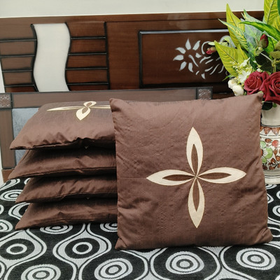 NoorDecor Polyester Cushions & Pillows Cover(40 cm*40 cm, Pack of 5, Brown)