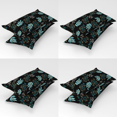 Iwx Polycotton Pillows Cover(Pack of 8, 40.64 cm*66.04 cm, Black)