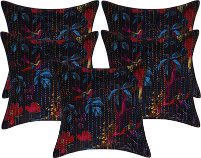 Go Texstylers Cotton Cushions Cover(40.64 cm*40.64 cm, Pack of 5, Multicolor)