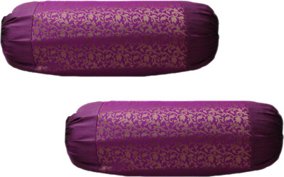 FabLinen Satin Bolsters Cover(40 cm*80 cm, Pack of 2, Purple)