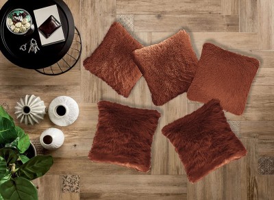 Catchyx Cart Fur Cushions & Pillows Cover(Pack of 5, 30 cm*30 cm, Brown)