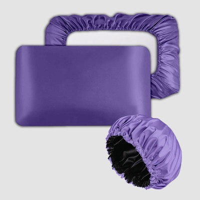 Avirons Silk Cushions Cover(46 cm*72 cm, Pack of 2, Purple)