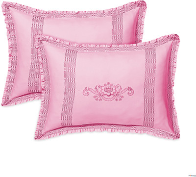 HOMESTIC Cotton Pillows Cover(Pack of 2, 54 cm*76 cm, Pink)