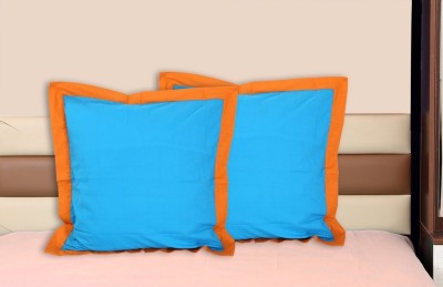 Dekor World Solid Cushions & Pillows Cover(Pack of 2, 60 cm*60 cm, Blue)
