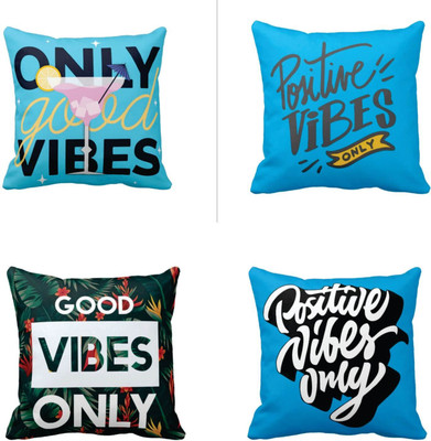 TheYaYaCafe Cotton Cushions Cover(30 cm*30 cm, Pack of 4, Multicolor)