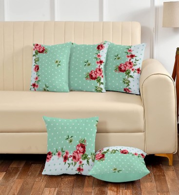 YaAkholic Abstract Cushions & Pillows Cover(Pack of 5, 40 cm*40 cm, Green, White)