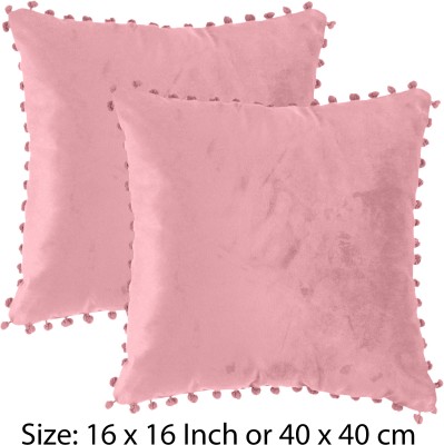 Sugarchic Plain Cushions Cover(Pack of 2, 40 cm*40 cm, Pink)