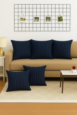 WiseHome Cotton Cushions Cover(40 cm*40 cm, Pack of 5, Blue)