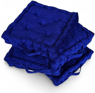 MonarchHomeArt Cotton Cushion Pack of 4 Solid(Blue)