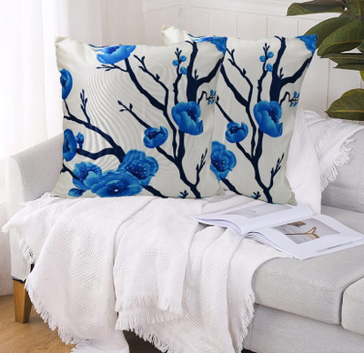 Hims Polyester Cushions Cover(50 cm*50 cm, Pack of 2, Blue)