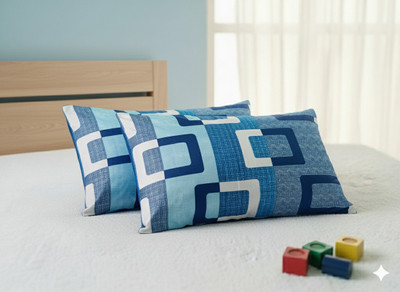 Laxmi Enterprises Silk Cushions & Pillows Cover(Pack of 2, 38 cm*64 cm, Blue)