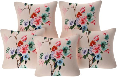 JBTC Floral Cushions Cover(Pack of 5, 40 cm*40 cm, Peach)