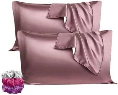 GLAVO Silk, Satin Pillows Cover(46 cm*72 cm, Pack of 2, Gold)