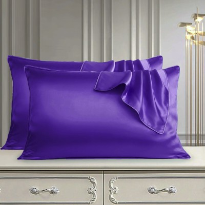 Espresso Satin Pillows Cover(Pack of 2, 45.72 cm*71.12 cm, Purple)