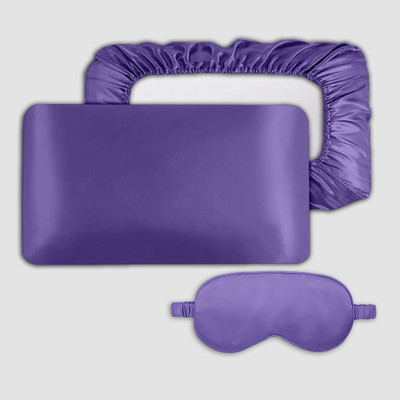 Avirons Silk Pillows Cover(46 cm*72 cm, Pack of 2, Purple)