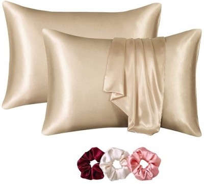 ARMOXA Self Design Pillows Cover(Pack of 2, 45 cm*72 cm, Beige)