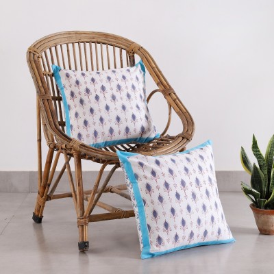 Ravaiyaa - Attitude Is Everything Cotton Cushions Cover(Pack of 2, 40.64 cm*40.64 cm, White, Blue)