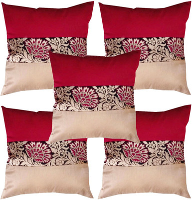 PInK PARROT Cotton Cushions Cover(39 cm*39 cm, Pack of 5, Multicolor)