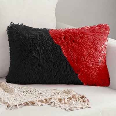 PICKKART Microfibre Solid Sleeping Pillow Pack of 1(Red, Black)