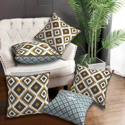 SkyKross Cotton Cushions Cover(Pack of 5, 16 cm*16 cm, Grey)