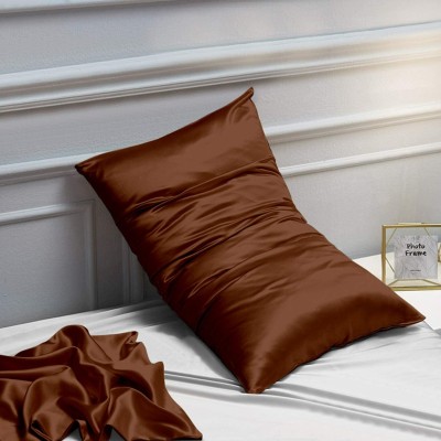 Jay Nagnath fab Plain Pillows Cover(Pack of 2, 18 cm*28 cm, Brown)