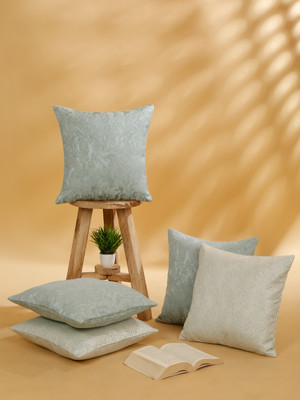 ROSARA HOME Polyester Cushions Cover(Pack of 5, 40 cm*40 cm, Blue)
