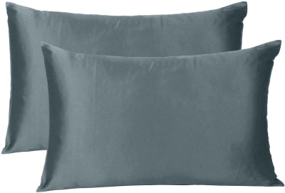 Oussum Satin Pillows Cover(Pack of 2, 40 cm*60 cm, Grey)