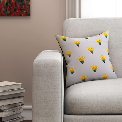 SEJ BY NISHA GUPTA Polyester Cushions Cover(40 cm*40 cm, White)