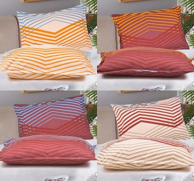 RUSTIC LINEN Microfiber Pillows Cover(Pack of 8, 72 cm*45 cm, Maroon, Red, Multicolor)