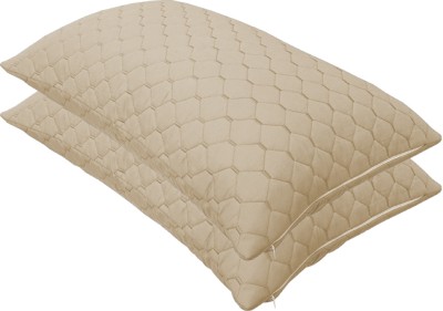 VIBI Embroidered Pillows Cover(Pack of 2, 45 cm*70 cm, Beige)