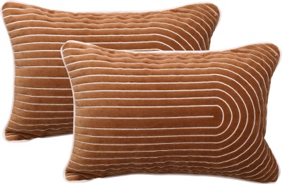 tiaraa creations pvt ltd Velvet Cushions Cover(Pack of 2, 30.48 cm*45.72 cm, Brown)