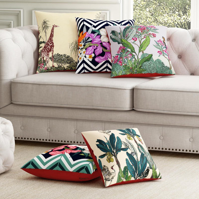 SEJ BY NISHA GUPTA Polyester Cushions Cover(Pack of 5, 40 cm*40 cm, Multicolor)