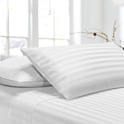 LINENWALAS Striped Pillows Cover(Pack of 2, 76 cm*51 cm, White)