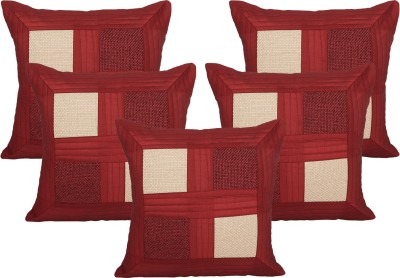 Vinayaka Fab Jute Cushions & Pillows Cover(Pack of 5, 40*40, Red)