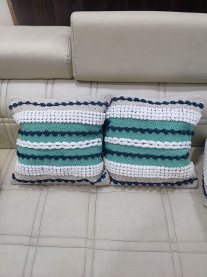 BulkySanta Cotton Cushions Cover(Pack of 2, 40 cm*40 cm, Blue, Green)