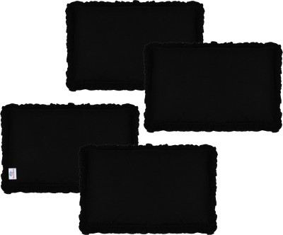 Heart Home Self Design Pillows Cover(Pack of 4, 76 cm*53 cm, Black)