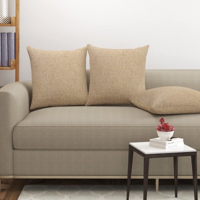 Freshfromloom Plain Cushions & Pillows Cover(Pack of 3, 30.48 cm*30.48 cm, Beige)